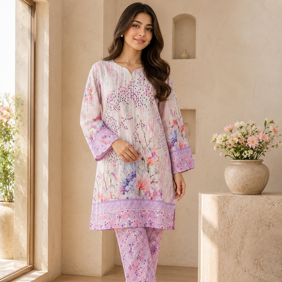 Premium 2-Piece Bana Dora Lawn Suit