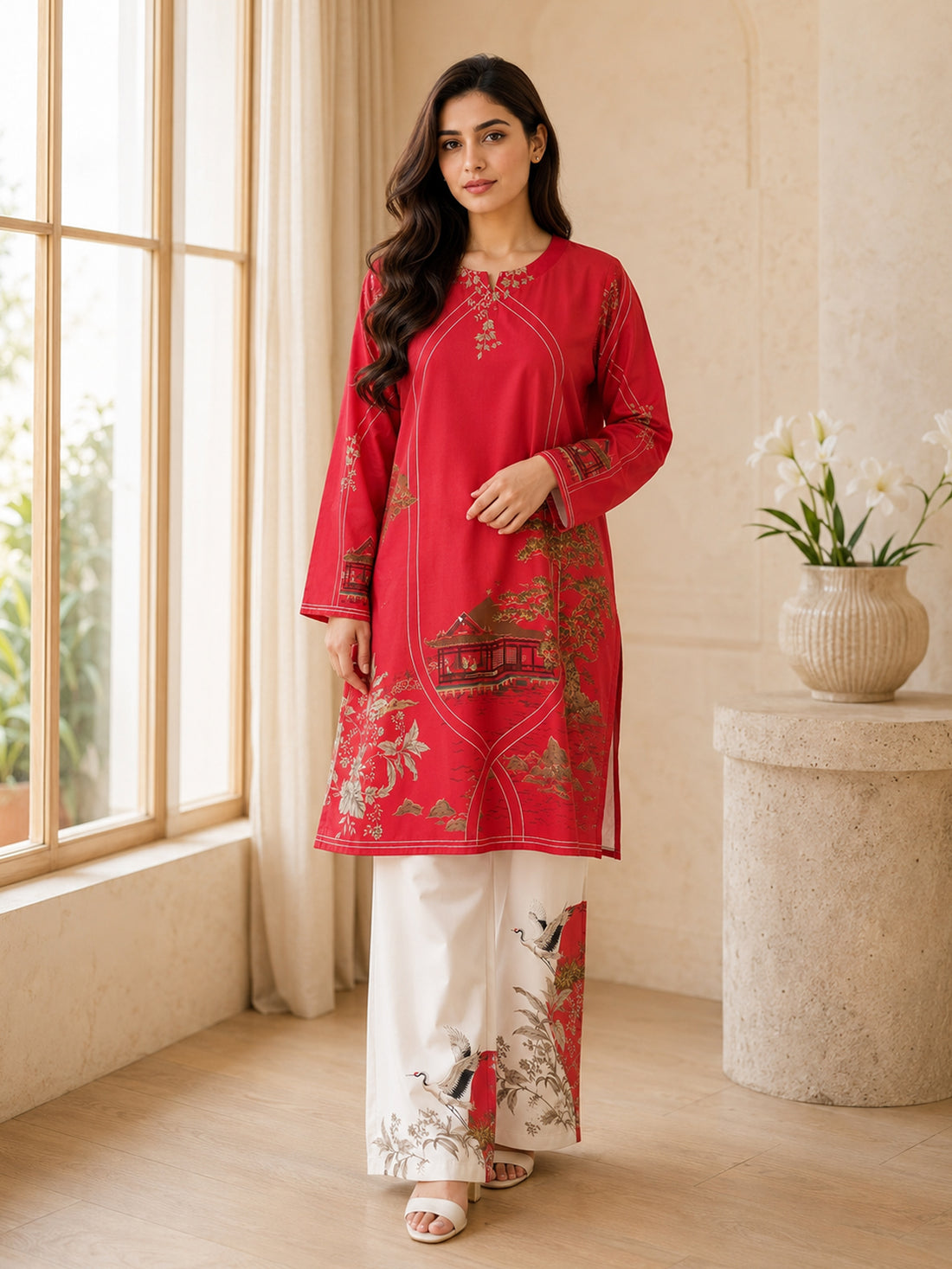 Two-Piece Swiss Lawn Suit