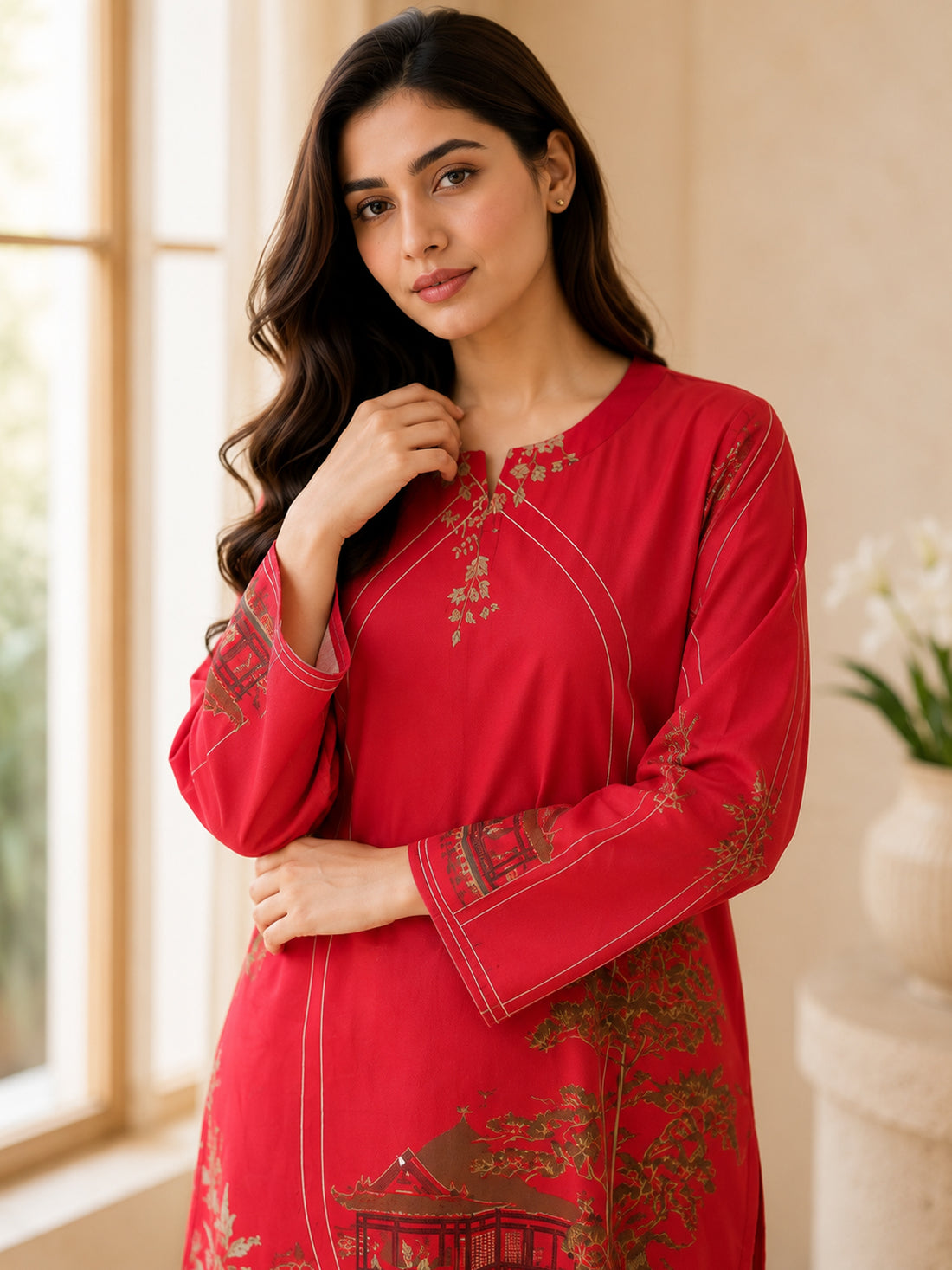 Two-Piece Swiss Lawn Suit