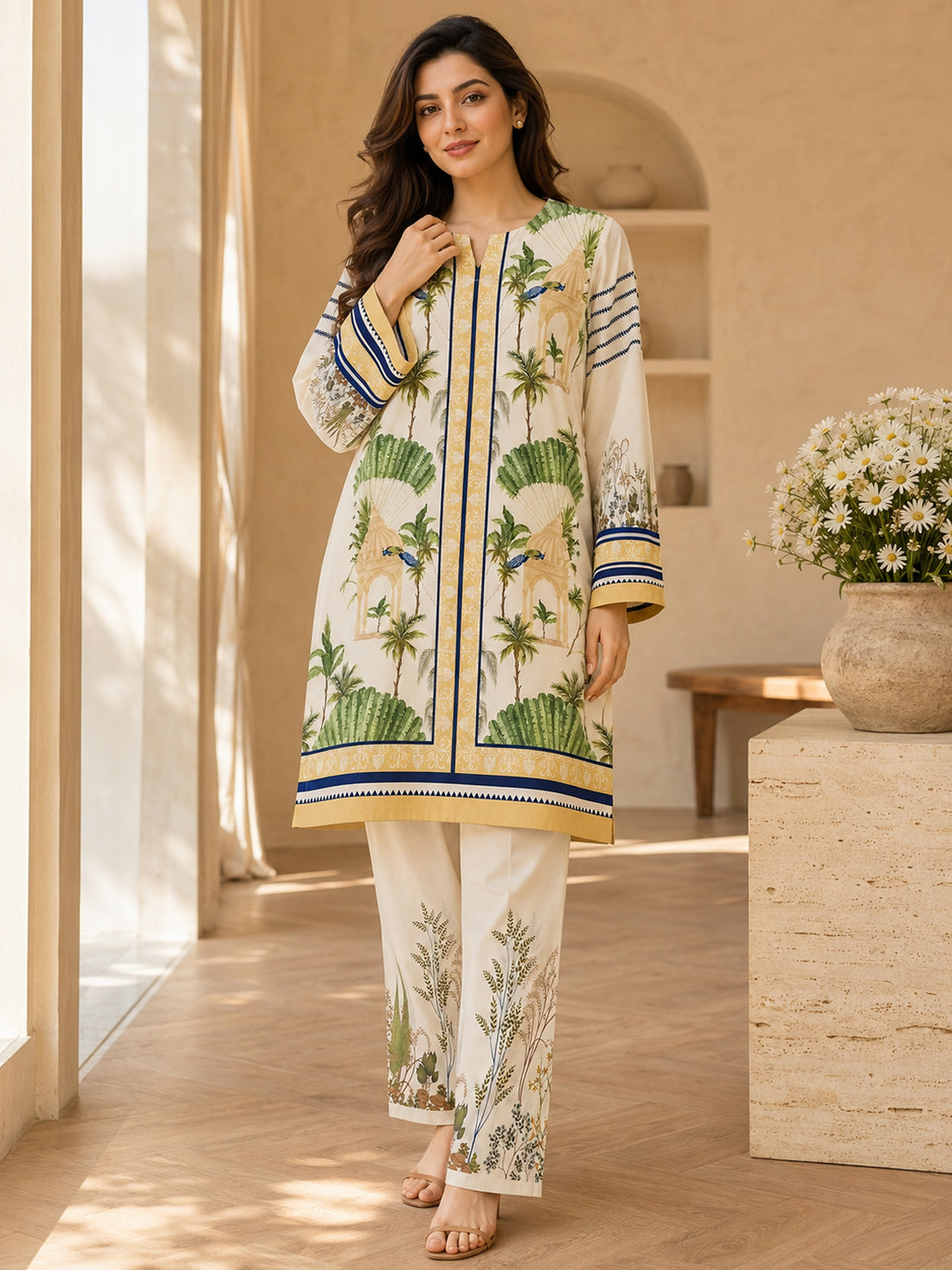 Two-Piece Swiss Lawn Suit