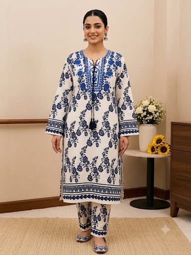 Premium 2 - Piece Bana Dora Lawn Suit