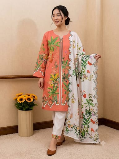 Premium 2 - Piece Bana Dora Lawn Suit