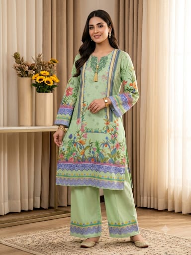 Premium 2 - Piece Bana Dora Lawn Suit