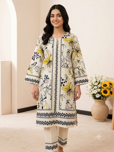 Premium 2 - Piece Bana Dora Lawn Suit