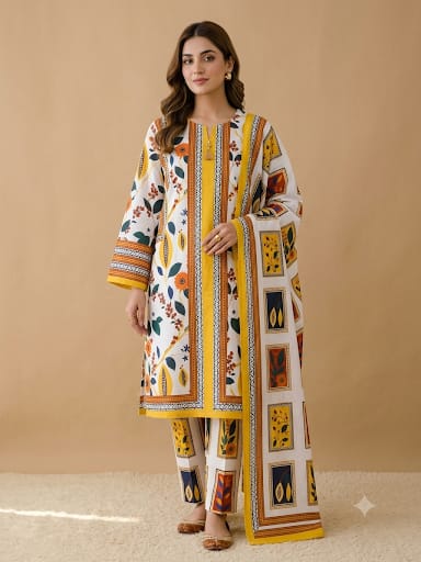 Premium 2 - Piece Bana Dora Lawn Suit