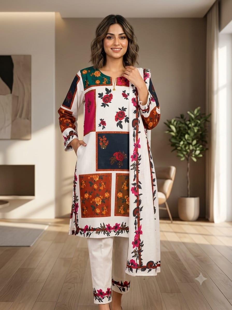 Premium 2 - Piece Bana Dora Lawn Suit