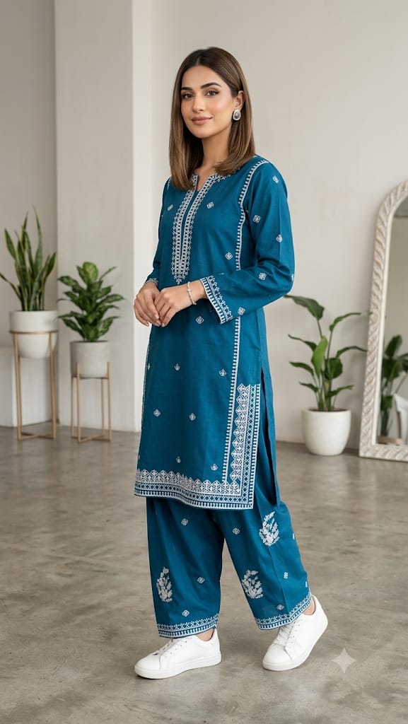 Elegant Navy Blue 2- Piece Suit