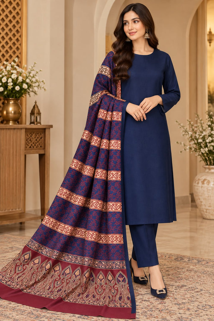 Rustic Heritage Suit with multani Shawl