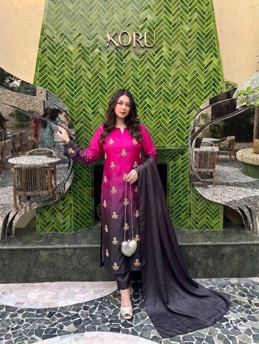 Premium Shamoze Silk 3-Piece Suit