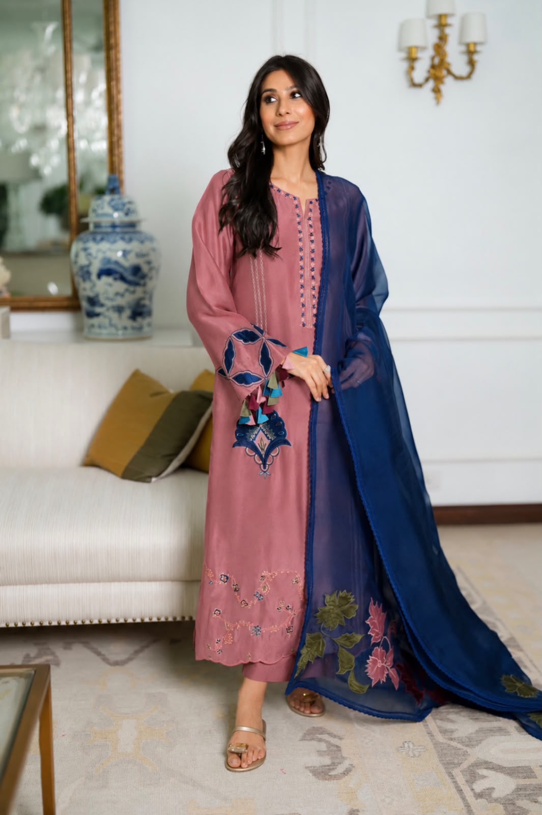 Premium Dhank Embroidered 3-Piece Suit