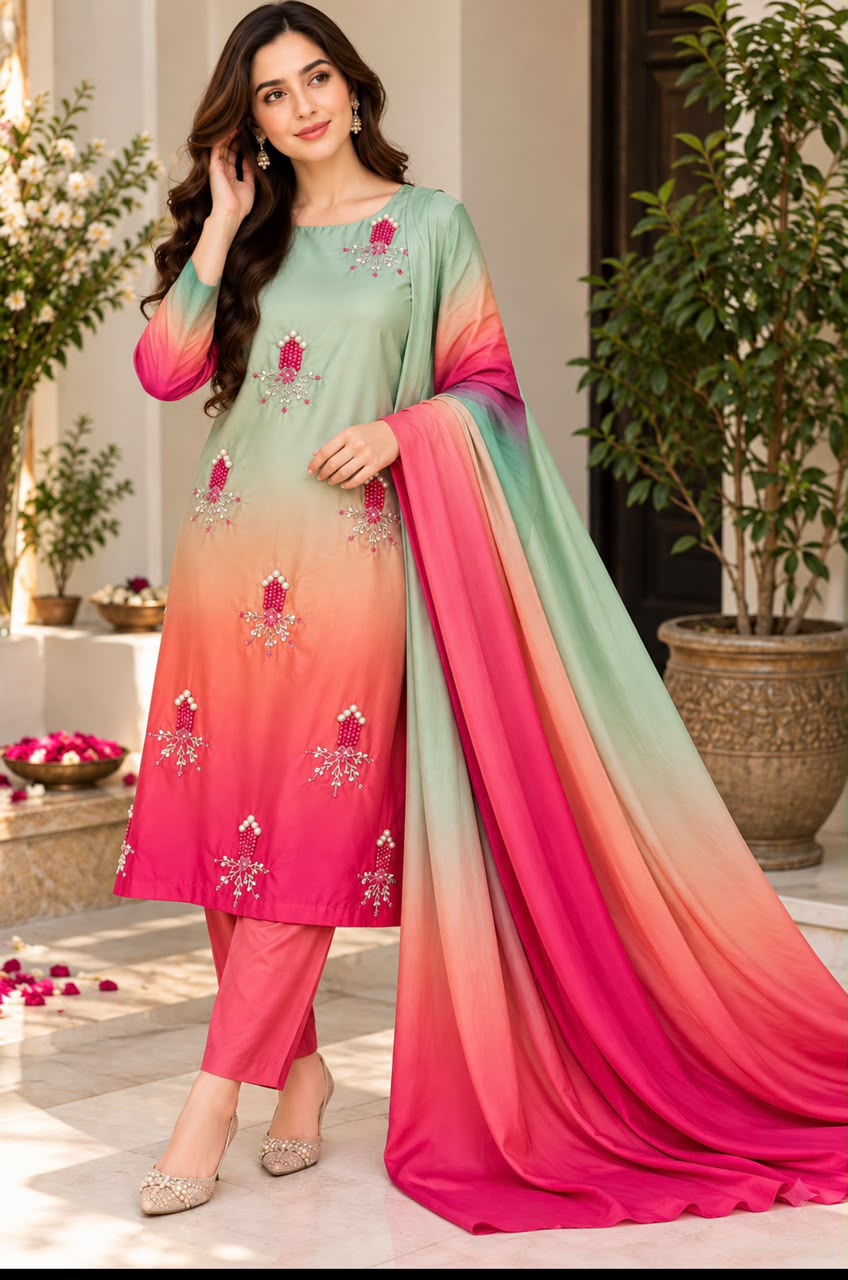 Premium Shamoze Silk 3-Piece Suit