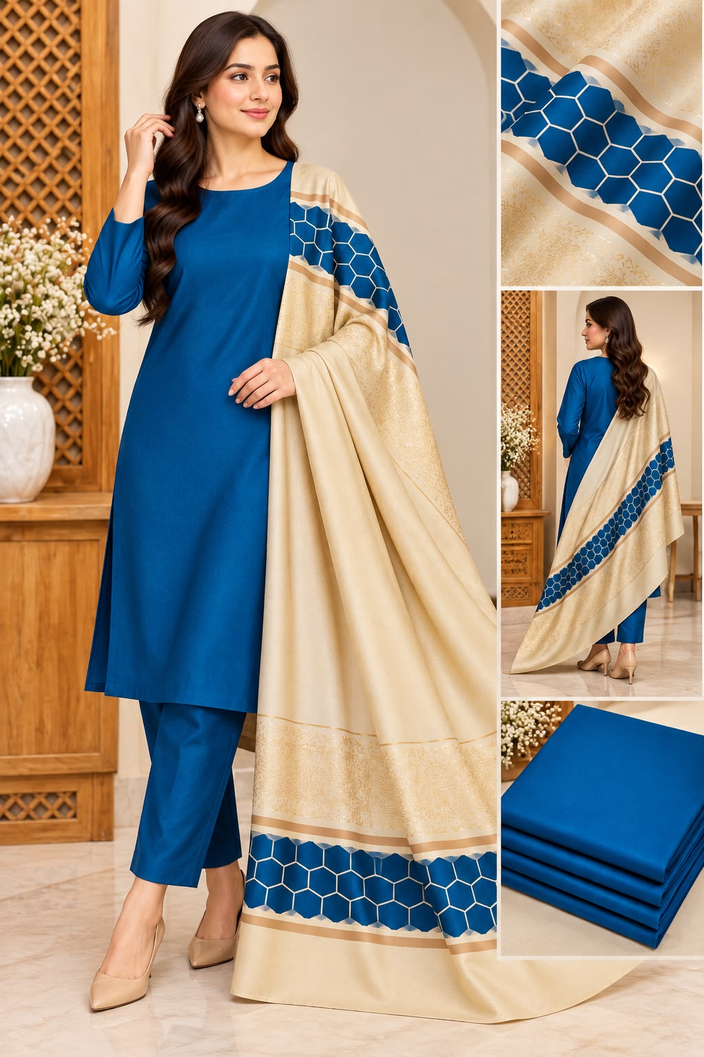 Royal Blue & Cream Elegance