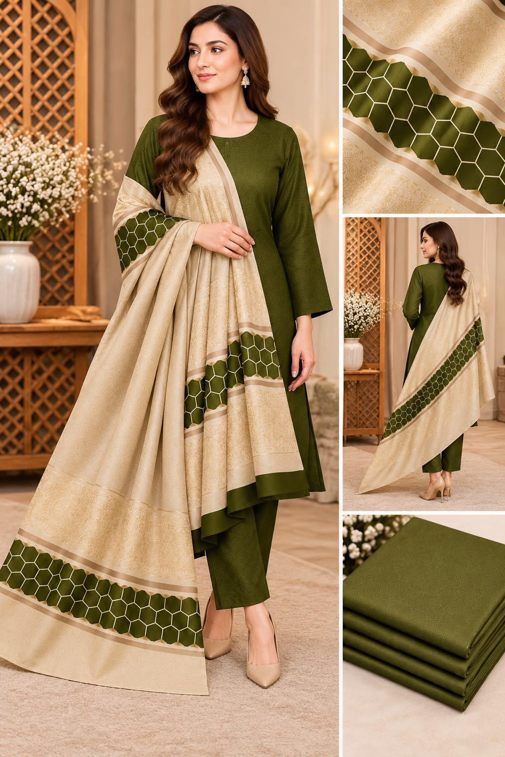 Olive Green Royal Elegance