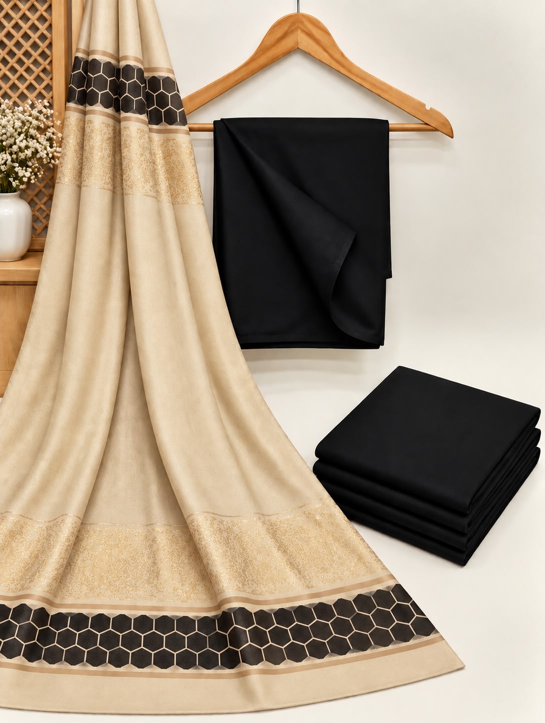 Black Honeycomb Luxe Suit