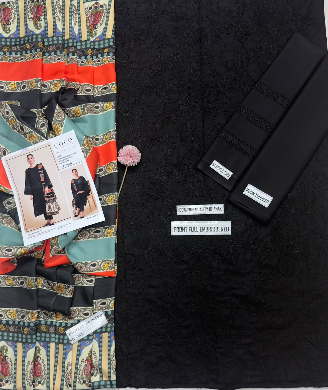 Midnight Black Embroidered Suit
