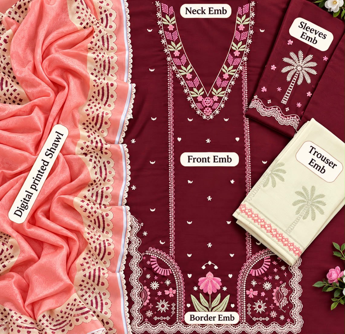Maroon Floral Elegance