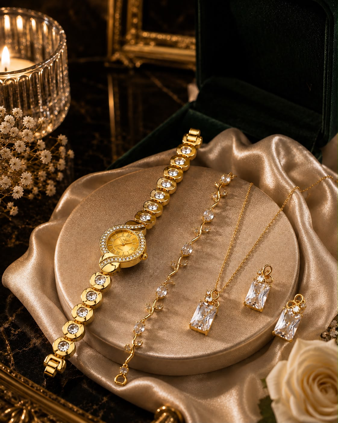 Watch n Pendant Set Gold (gold- plated)