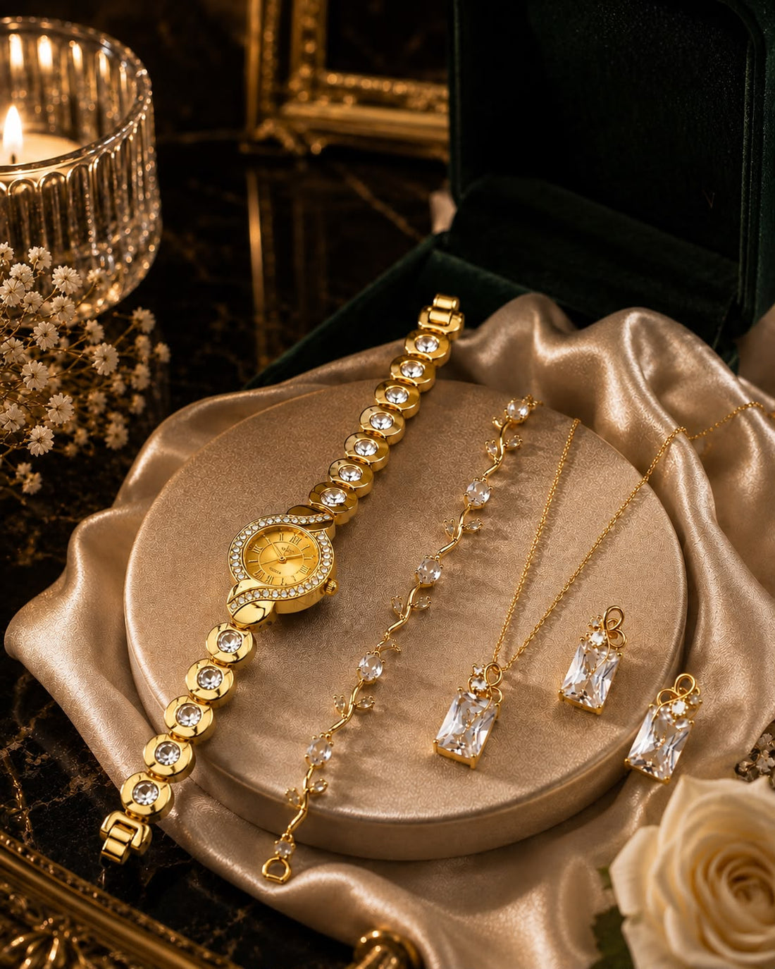 Watch n Pendant Set Gold (gold- plated)