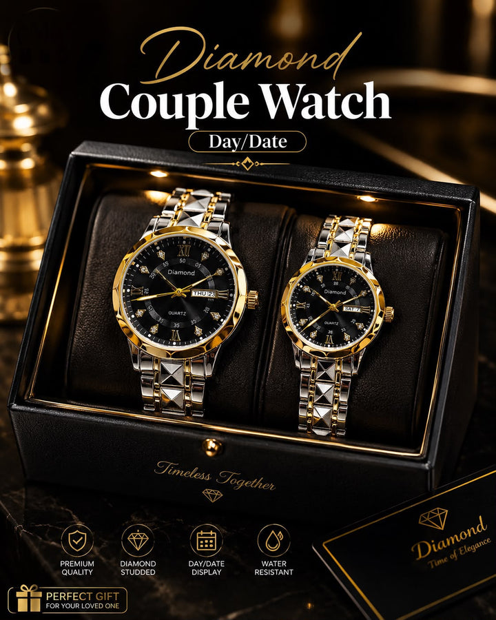 Diamond Collection Couple Watch (Graphite Color)
