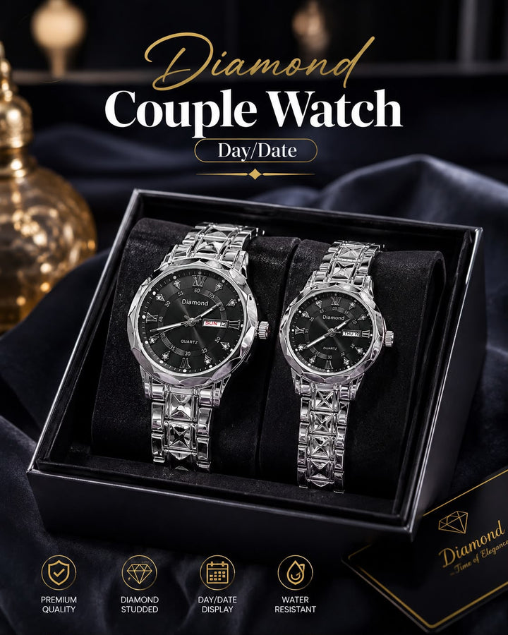 Diamond Collection Couple Watch (Silver)